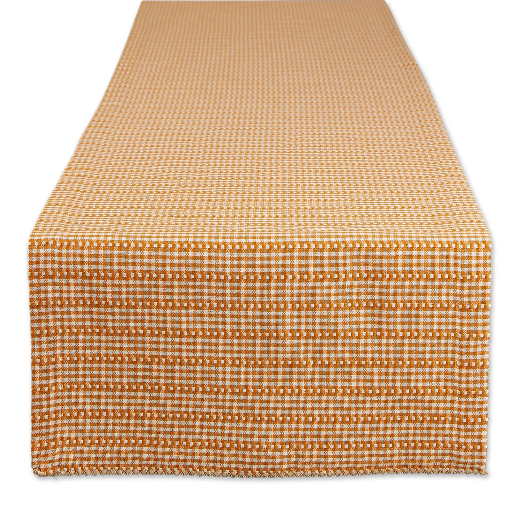 DII® 108" Pumpkin Spice Farmhouse Gingham Table Runner